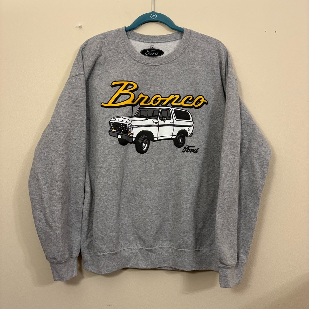 Vintage Ford Bronco Sweatshirt Mens L Crewneck Pullover Truck Graphic 90s